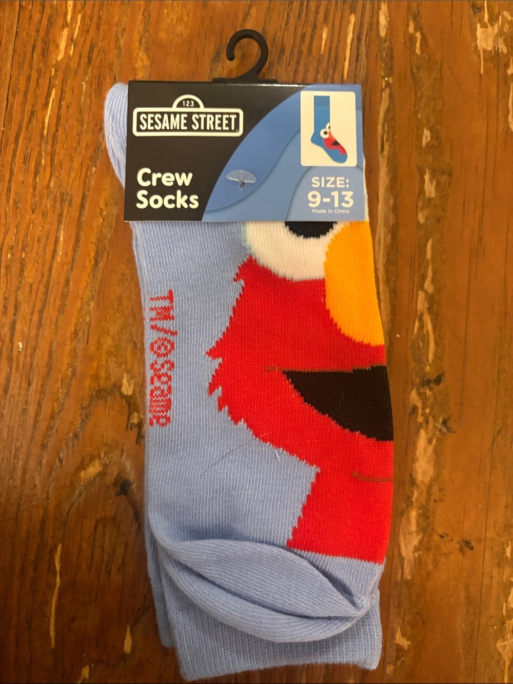 Sesame Street Elmo Crew Socks - Light Blue & Red